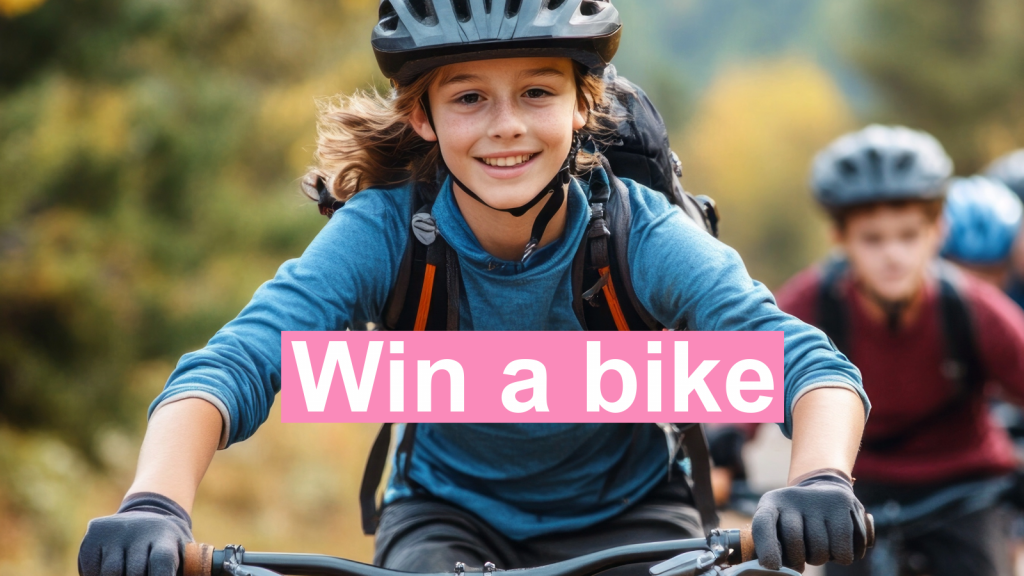 Young people riding bikes.
